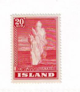 Iceland Sc 204 1938 20 aur rose red Geyser stamp mint