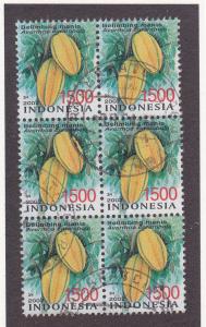 Indonesia # 2004, Used Block of 6, 1/2 Cat.