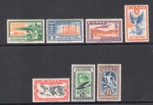 1933 GREECE, Airmail No. 8/14 - Miscellaneous Subjects - MH*