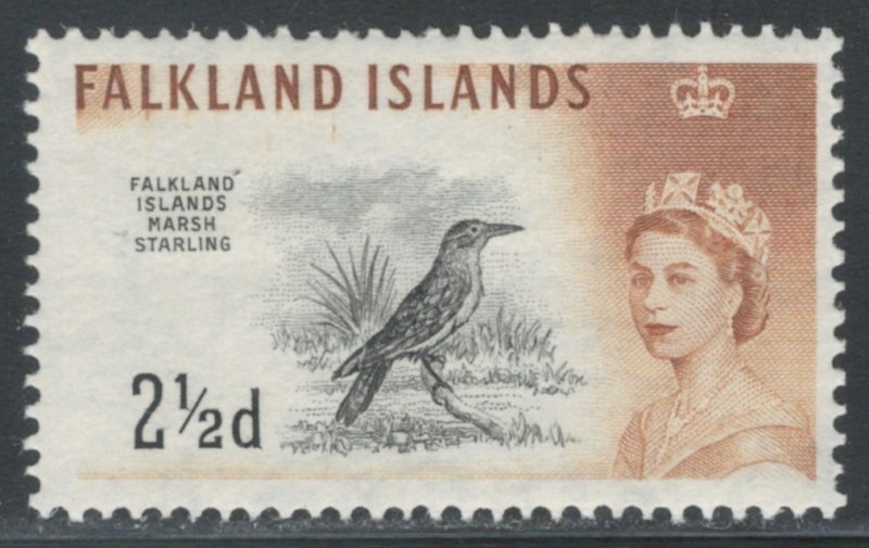 Falkland Islands 1960 Queen Elizabeth II & Marsh Starling 2 1/2p Scott # 131 MH