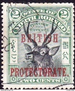 NORTH BORNEO 1901 2 Cents Black and Green SG128b FU CV £12