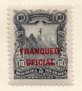 Nicaragua 1893 Early Issue Fine Mint Hinged 10c. Official Optd 323778