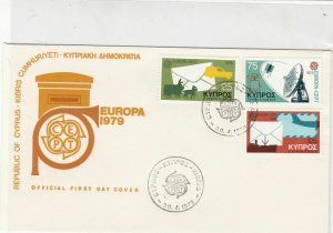 Republic of Cyprus 1979 Europa CEPT Communications Stamps FDC Cover Ref 30418