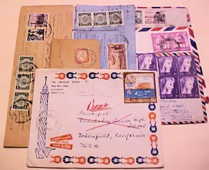 EGYPT 4 COVERS FROM 1953 INCLUDES REGISTERED TO US ALSO 2 TABS WITH REVENUES 