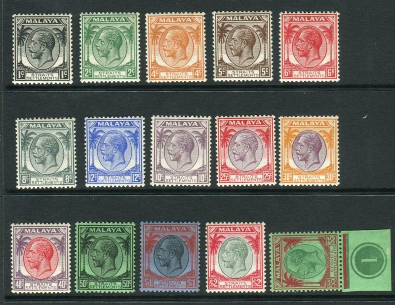 STRAITS SETTLEMENTS-1936-7  A lightly mounted mint set to $5, top value is fine