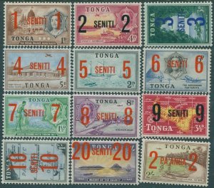 Tonga 1968 SG228-239 Surcharges set of 12 MLH