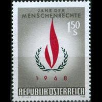 AUSTRIA 1968 - Scott# 819 Human Rights Year Set of 1 NH