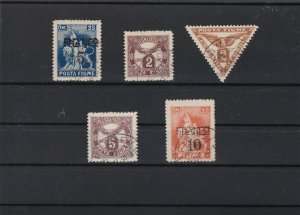 fiume 1919 and surcharge stamps  ref 12771