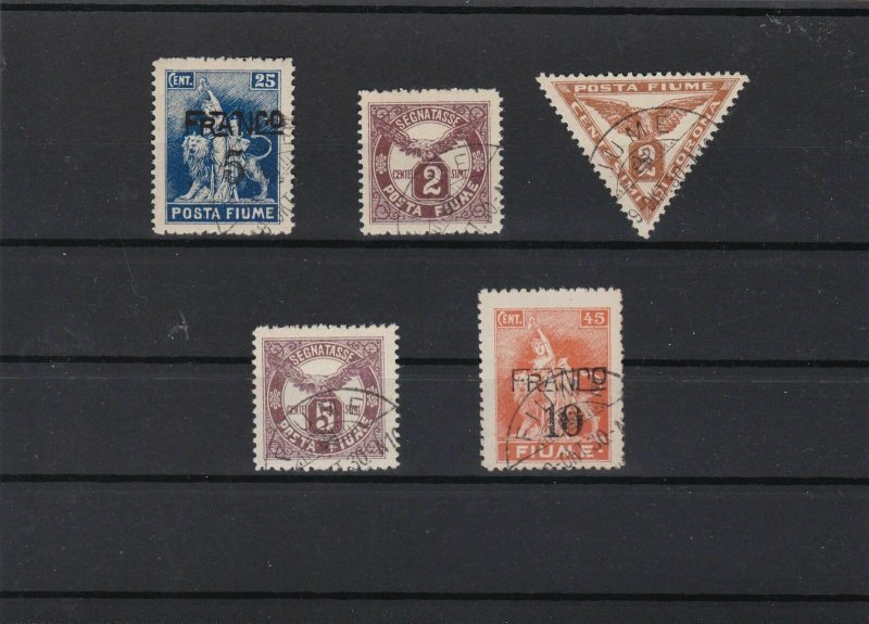 fiume 1919 and surcharge stamps  ref 12771