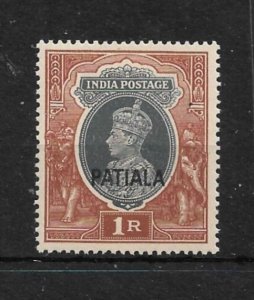 INDIA - PATIALA 1946 1R SG 102 MINT NEVER HINGED Cat £12