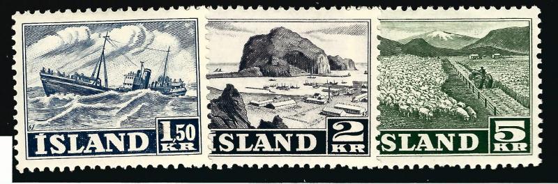 Iceland Sc #266-268 Mint OG F-VF Cat $91...High Quality Bargain!