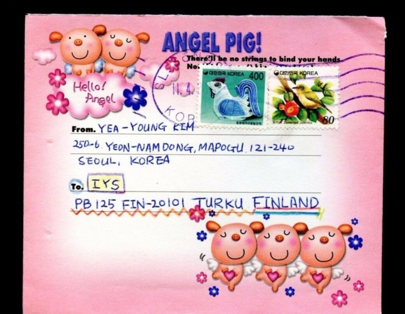 KOREA >>> FINLAND FANCY cover 1975 Angel Pig