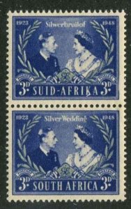 South Africa SC# 106 QEII 25th Wedding - Bilingual pair MNH