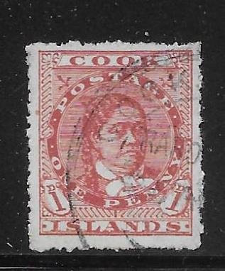 Cook Islands 9 1d Queen single Used (z4)