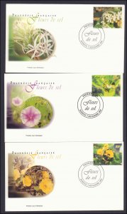 French Polynesia, Worldwide First Day Cover, Flowers