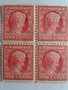 SCOTT # 367 BLOCK OF 4 MINT NEVER HINGED GEM VERY DESIRABLE !!