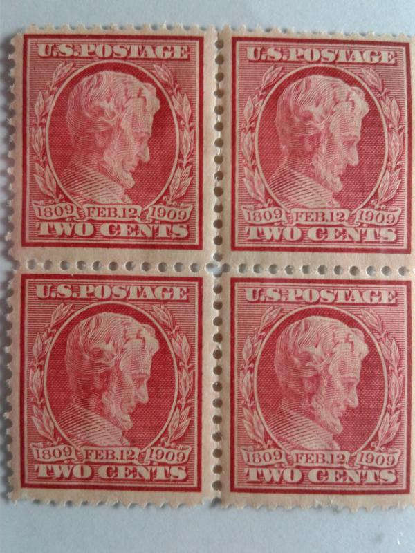 SCOTT # 367 BLOCK OF 4 MINT NEVER HINGED GEM VERY DESIRABLE !!