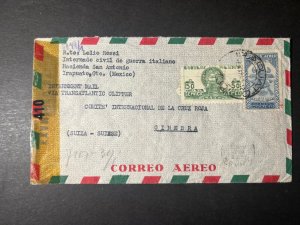 1940s Mexico Italian Prisoner of War POW Cover Irapuato to Geneva Switzerland