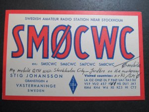 10293 Amateur Radio QSL Card VASTERHANINGE SWEDEN