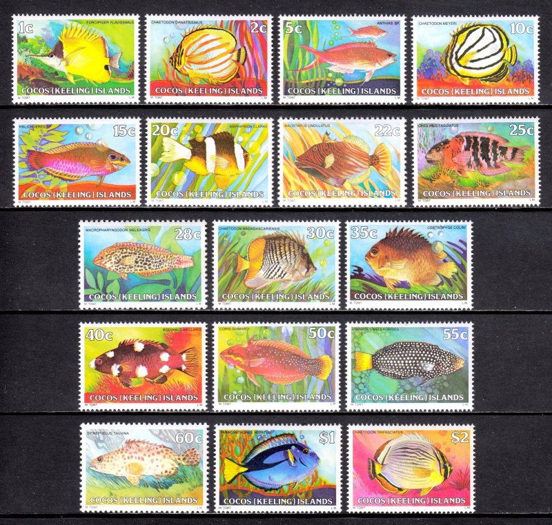 Cocos Islands - Scott #34-50 - MNH - See description - SCV $12