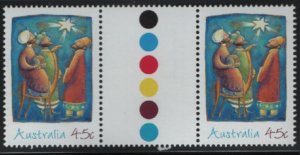 Australia 2002 MNH Sc 2109 45c Star, Magi Christmas Gutter Pair