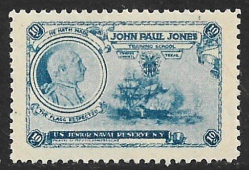 USA c1900 10c John Paul Jones Training School Charity Label MNH