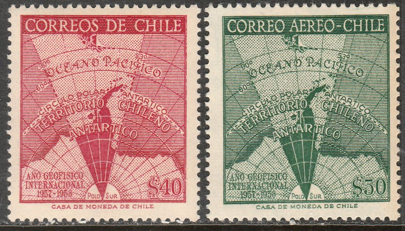 CHILE 305-C214, INTERNATIONAL GEOPHYSICAL YEAR. MNH VF. (316)