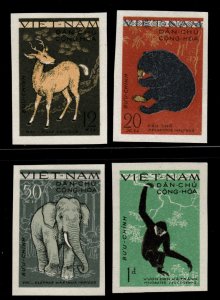 North Viet Nam Scott 148-151 Imperforate Wildlife set  NGAI but MH* CV$60