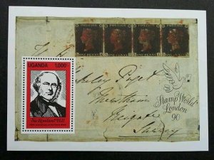 Uganda 150th Anniversary Of Penny Black 1990 Historic Postal Service (ms) MNH