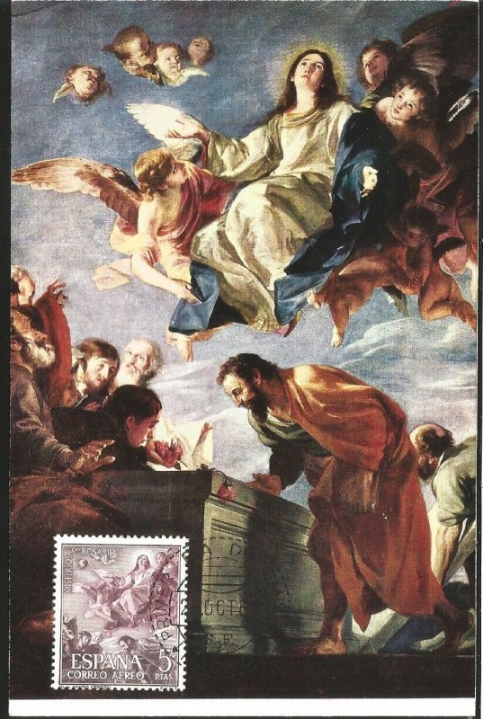 U) 1962, SPAIN THE ASSUMPTION  OUR LADY,  HOLY ROSARY, MURILLO, MAXIMUM CARD