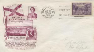 1949 Canada 200th Anniv Halifax NS (Scott 283) Fulton FDC