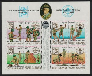 Cook Is. 15th World Scout Jamboree Alberta Canada MS 1983 MNH SG#MS883