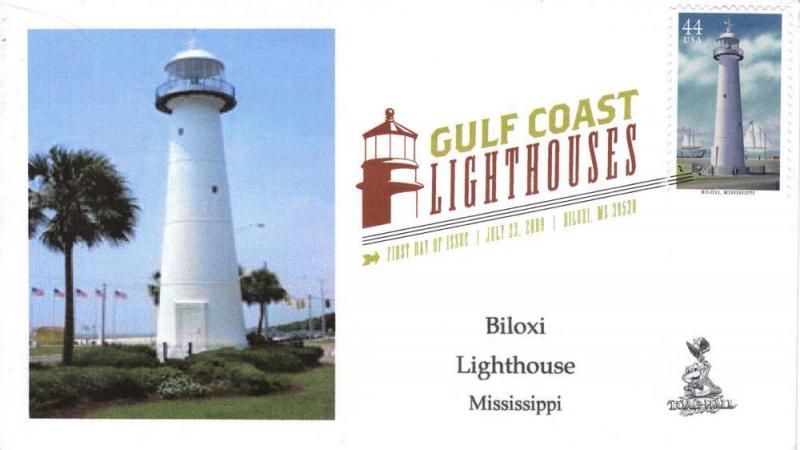 Gulf Lighthouses FDC, from Toad Hall Covers!   (#1 of 5)