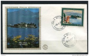 Italy 1975 First  Day Cancel Cover Colorano \Silk\ Cachet  Touriam Isola Bella