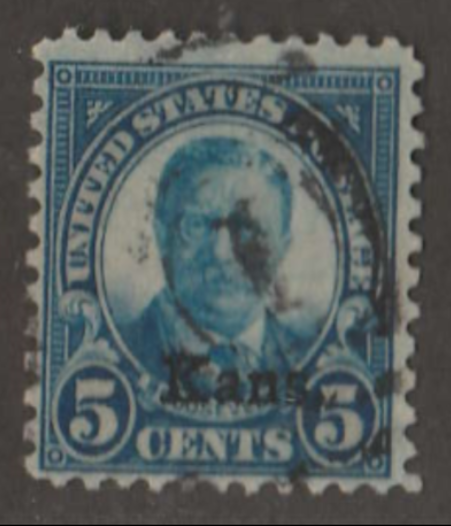 U.S. Scott #663 Roosevelt Kansas-Nebraska Stamp - Used Single