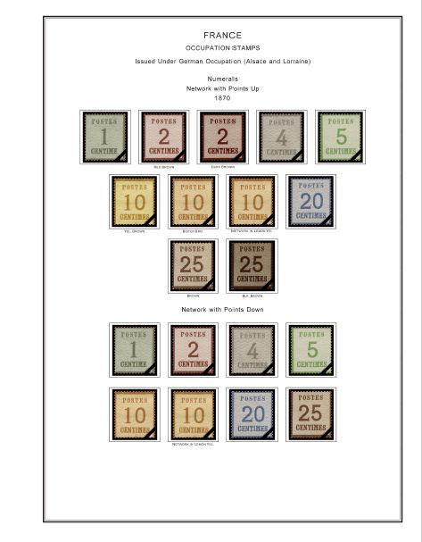 COLOR PRINTED FRANCE SEMI-POSTALS + 1914-1940 STAMP ALBUM PAGES (24 ill. pages)