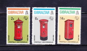 Gibraltar 307-309 Set MNH UPU, Pillar Boxes (B)