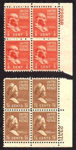 803,805 Mint,OG,NH... Plate Blocks of 4... SCV $1.00