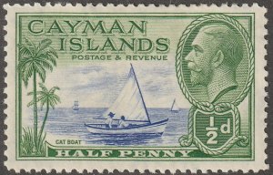 Cayman Islands, stamp, Scott#86,  mint, hinged,  cat boat,  #QC-86