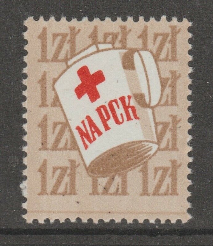 Poland Cinderella revenue fiscal stamp 3-23- Red Cross