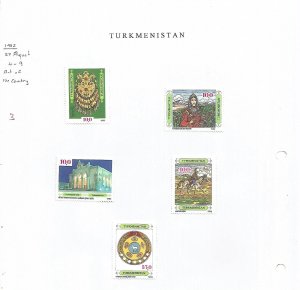 TURKMENISTAN - 1992 - Art of the Country - Perf 5v Set - M L H