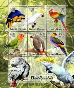 GUINEA BISSAU 2005 SHEET PARROTS BIRDS