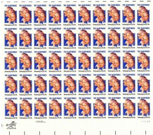 The Barrymores Actors Sheet of Fifty 20 Cent Postage Stamps Scott 2012