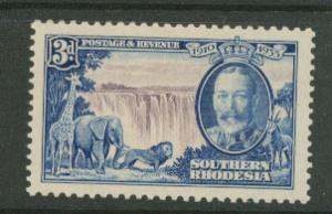 Southern Rhodesia SG 33 MVLH  lightest of hinge seen unde...