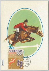 51326 - ALBANIA - MAXIMUM CARD - 1964 OLYMPIC GAMES: CYCLING HORSE JUMPING-