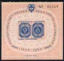 Colombia 1959 Centenary of First Extra Rapido Stamp imper...