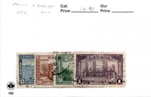 Canada, Postage Stamp, #242-245 Used, 1938 (AJ)