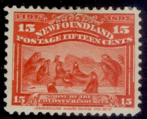 CANADA - Newfoundland QV SG75, 15c bright scarlet, M MINT. Cat £27.