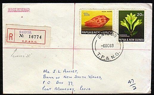 PAPUA NEW GUINEA 1969 Registered cover ex SAIDOR...........................18159