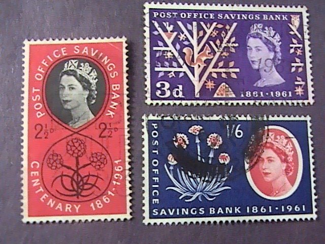 GREAT BRITAIN # 379-381--USED---COMPLETE SET------1961